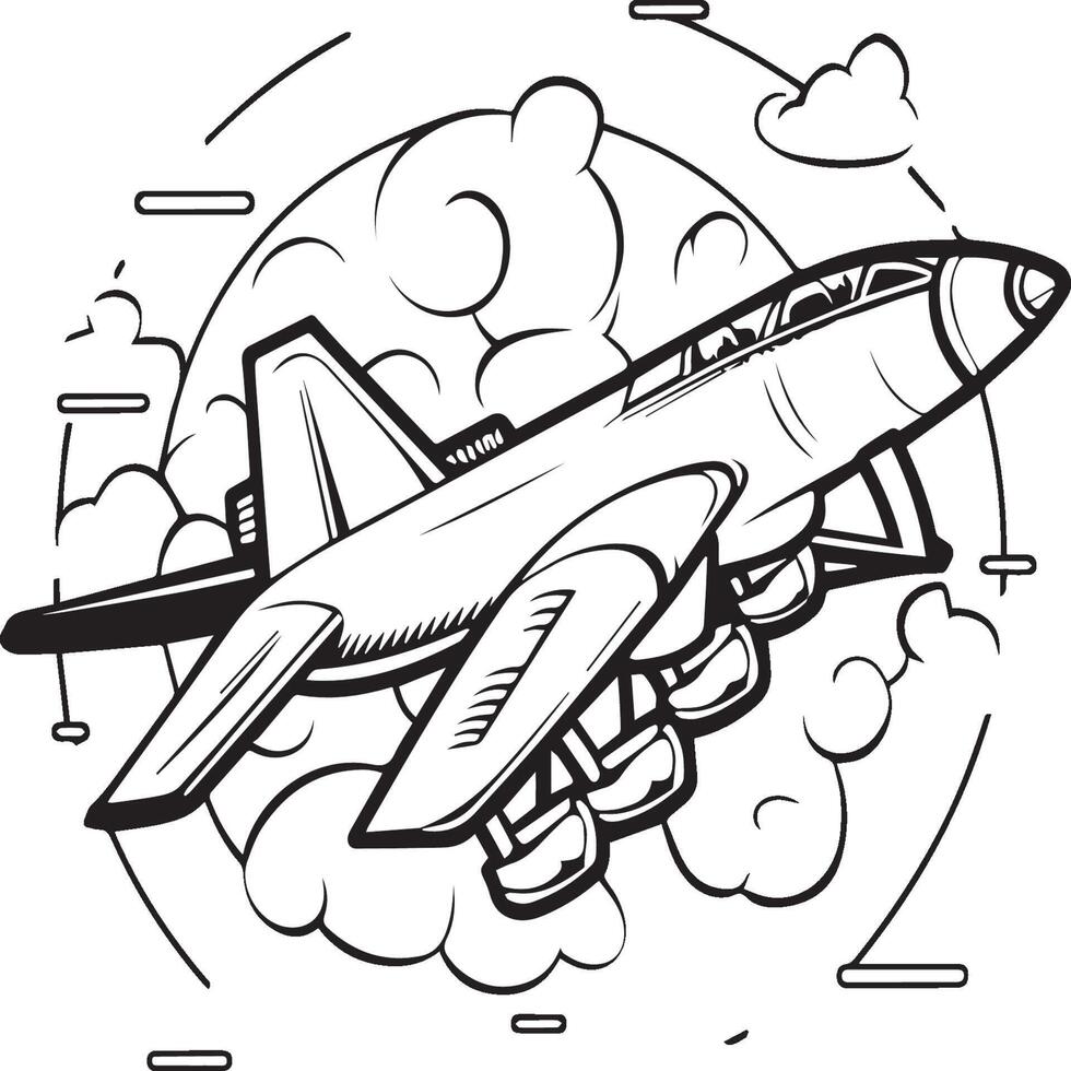 Flugzeug Färbung Seiten. Flugzeug Gliederung Illustration vektor