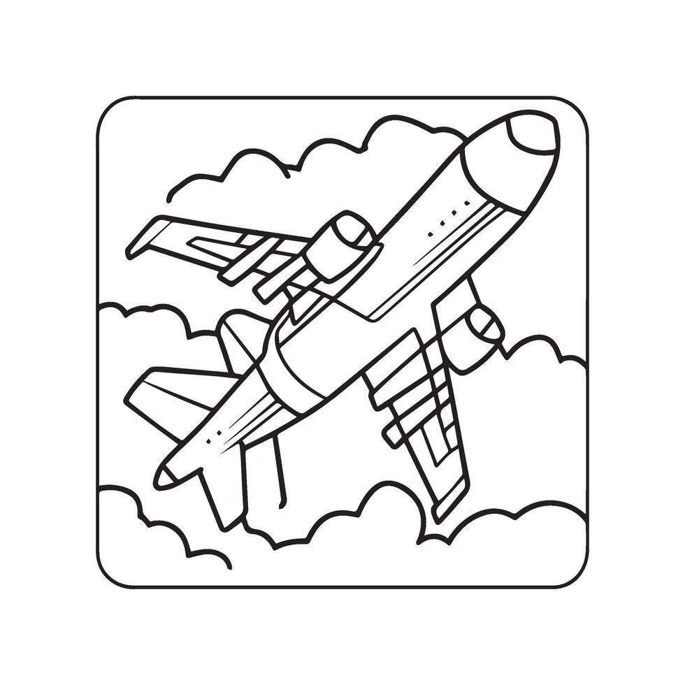 Flugzeug Färbung Seiten. Flugzeug Gliederung Illustration vektor