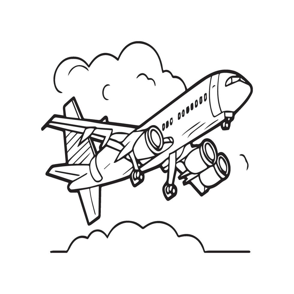 Flugzeug Färbung Seiten. Flugzeug Gliederung Illustration vektor