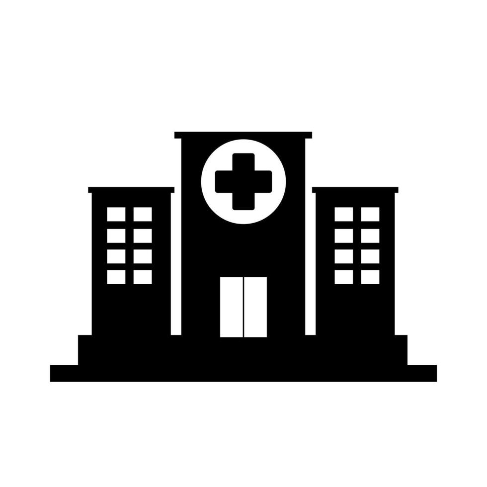 sjukhus ikon isolerat på vit bakgrund vektor