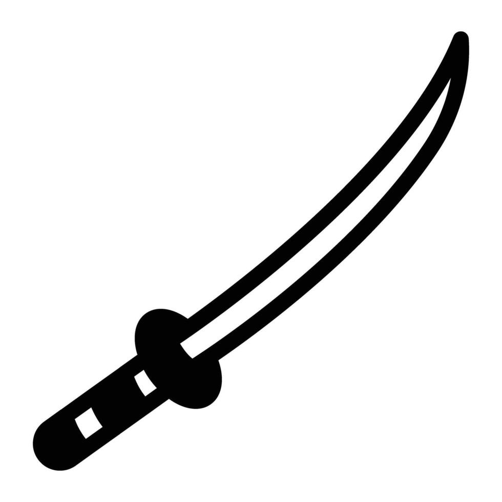 Katana Glyphe Symbol Hintergrund Weiß vektor