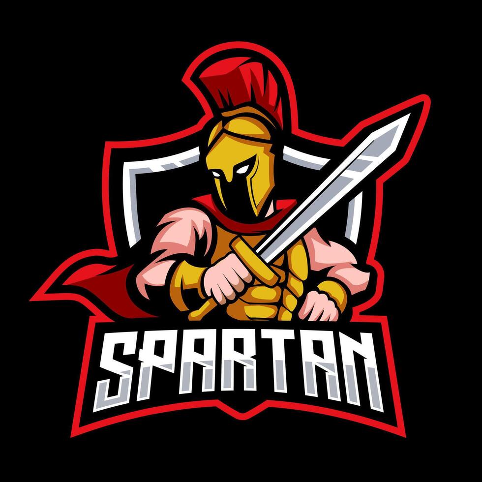 spartanisch Maskottchen Logo Vektor Design mit modern Illustration Konzept