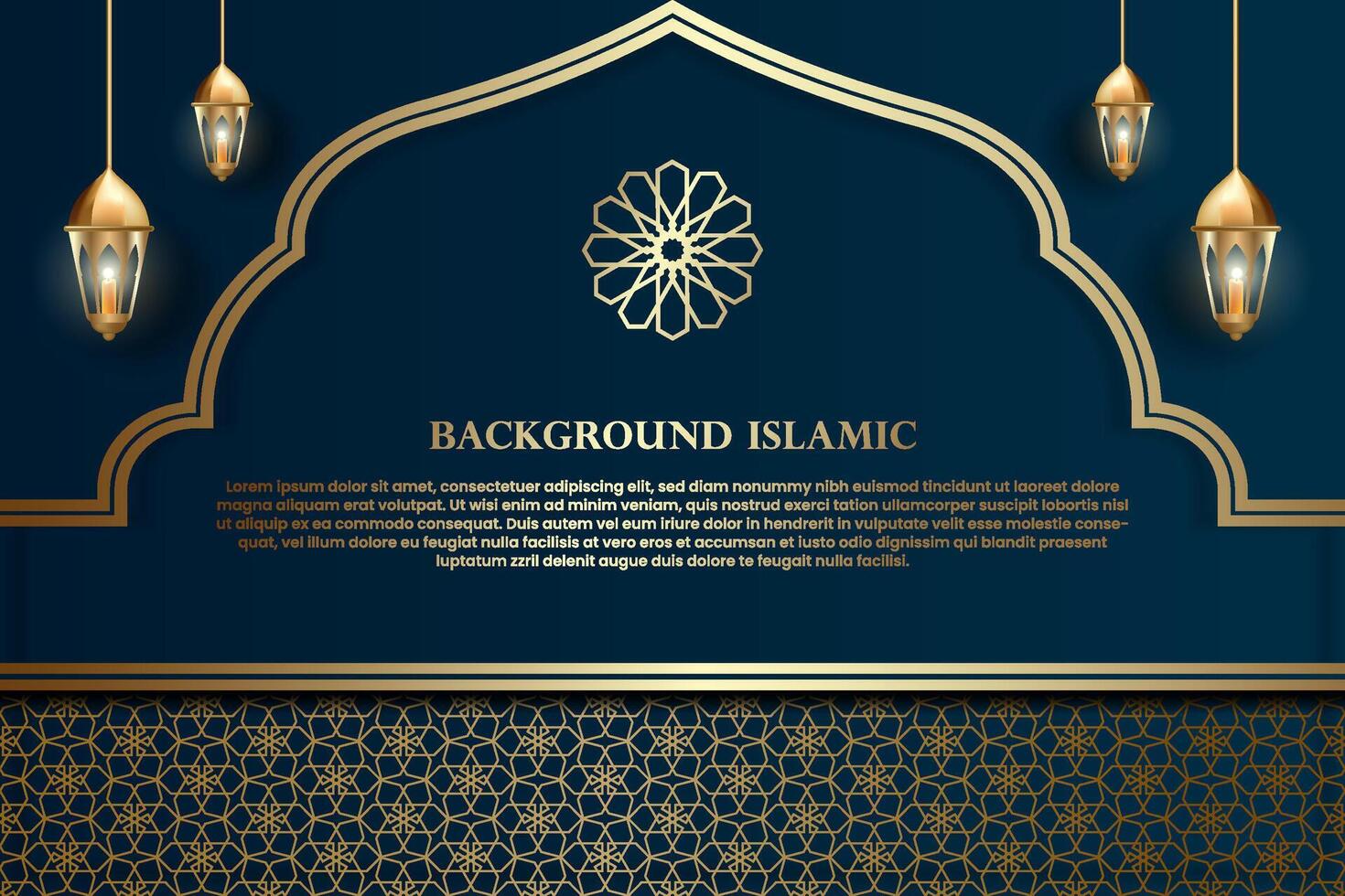 islamisch oder Arabisch Hintergrund. Luxus Gold Muster Farbe und dunkel Farbe. können Sein benutzt wie ein zusätzlich Element von islamisch Thema Design vektor