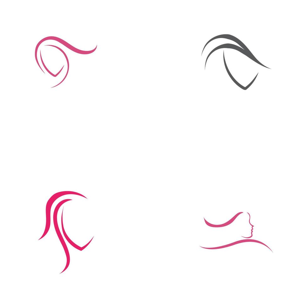 skönhet frisyr salong logotyp vektor illustration design