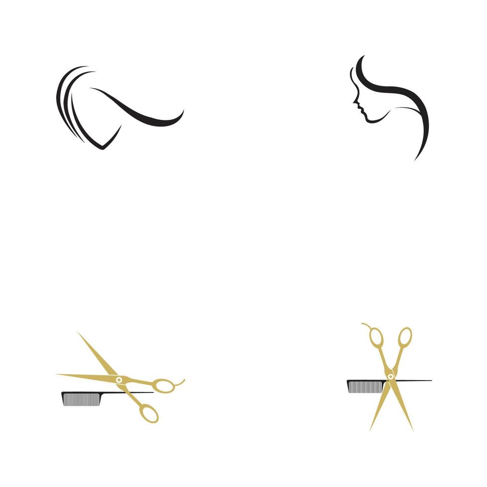 skönhet frisyr salong logotyp vektor illustration design