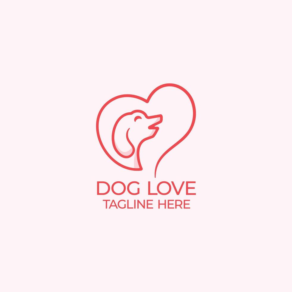 Liebe Hund Logo Vektor zum Haustiere Geschäft