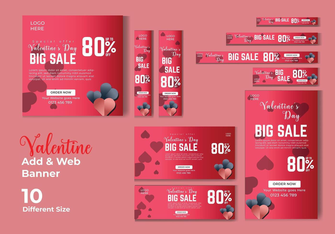 Valentinsgrüße Tag Verkauf Geschäft Netz Banner template.valentines Tag Sozial Medien Post Vorlage vektor