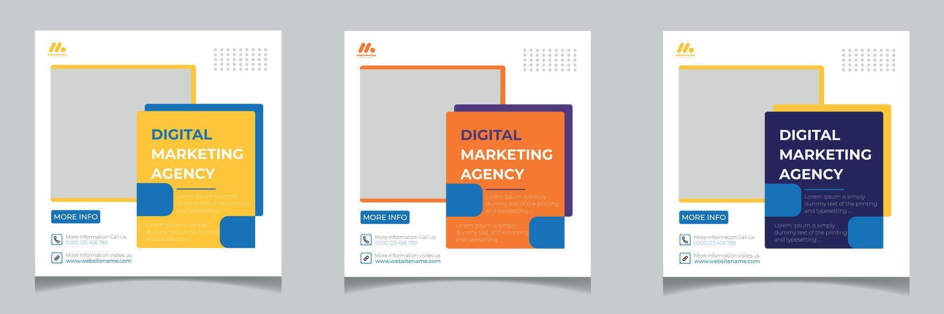 Digital Marketing Sozial Medien Post Vorlage, Digital Marketing Agentur, Platz Flyer Vorlage, Digital Geschäft Marketing Sozial Medien Banner, Vektor Grafik Anzeige Vorlage. Profi Vektor