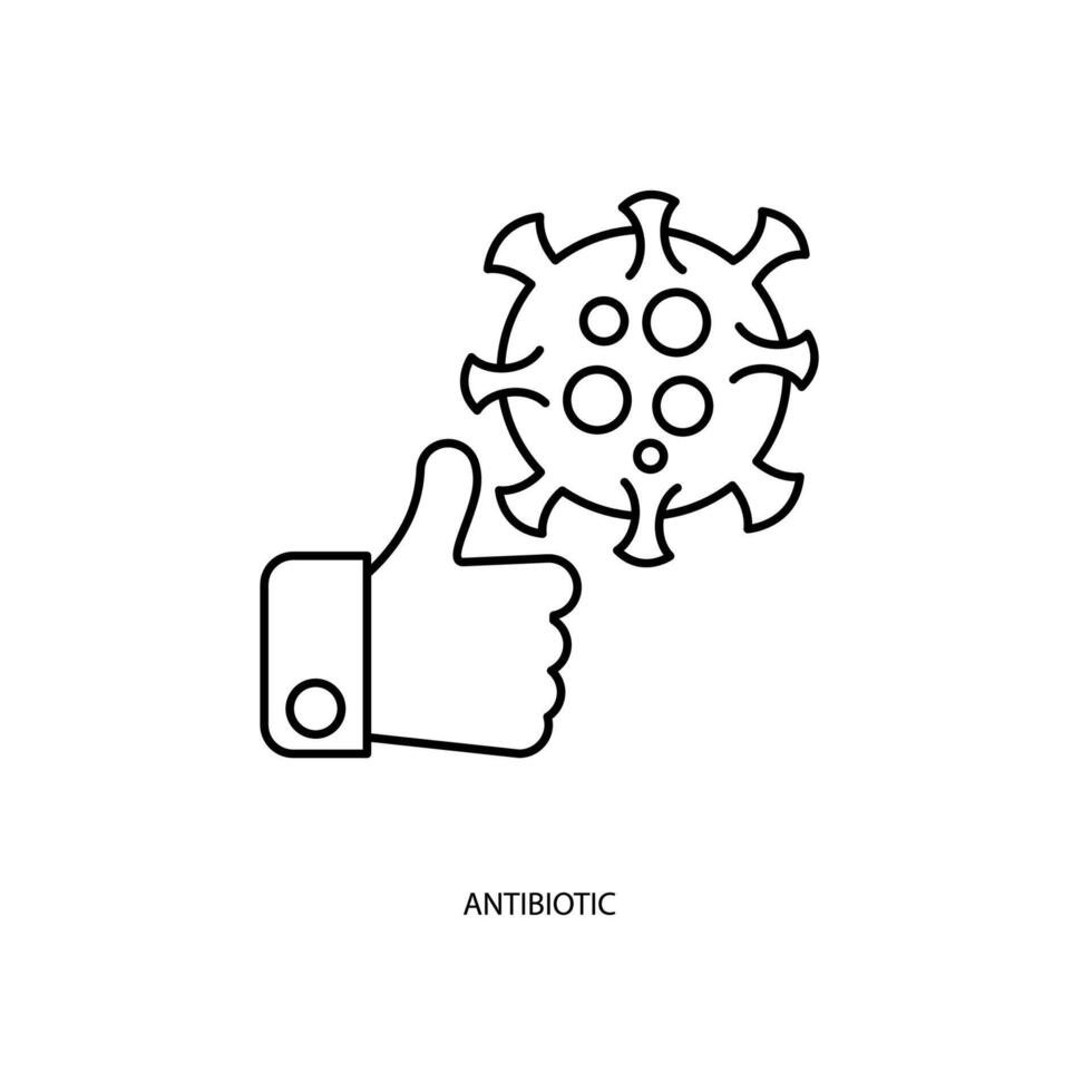 Antibiotikum Konzept Linie Symbol. einfach Element Illustration. Antibiotikum Konzept Gliederung Symbol Design. vektor