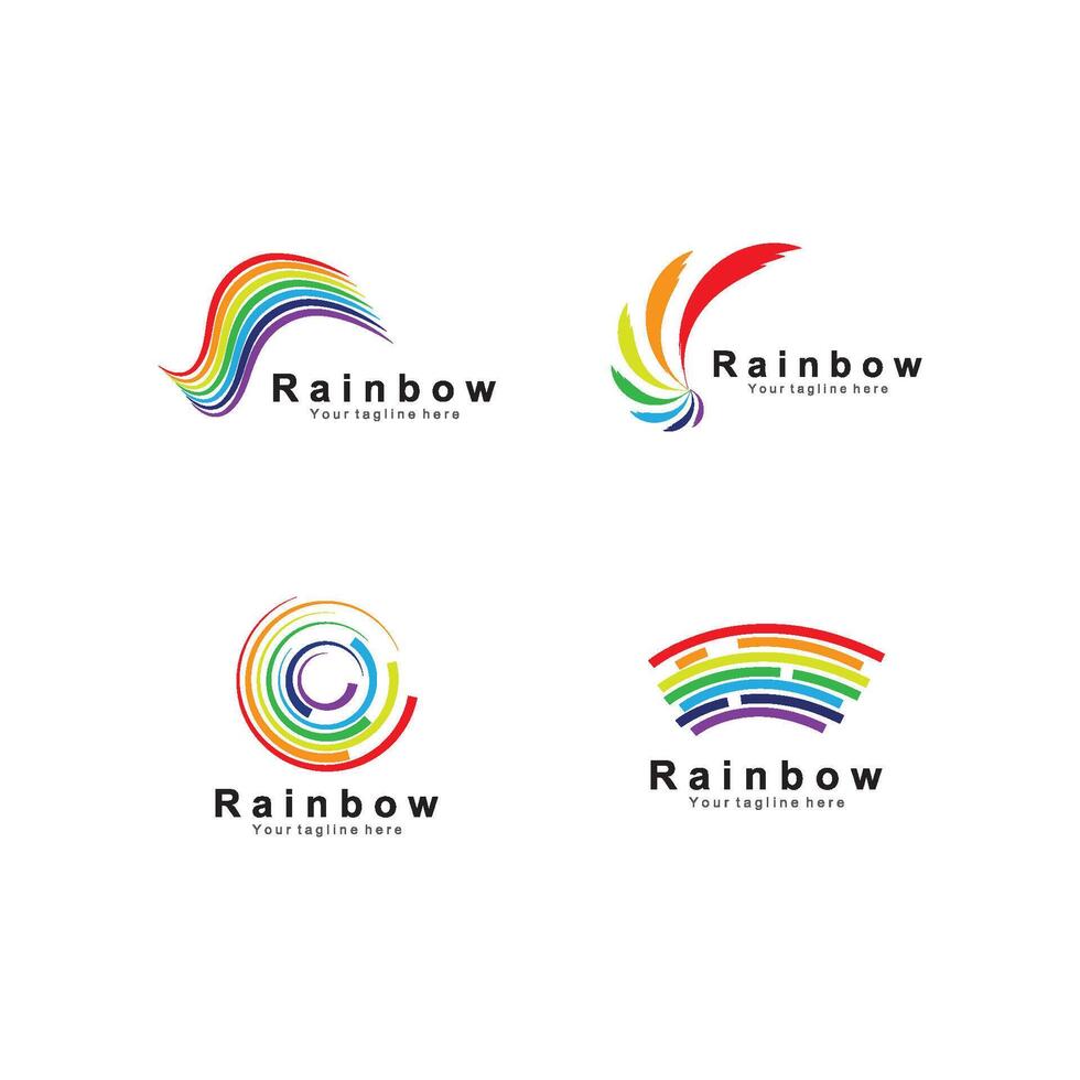 Regenbogen Symbol Logo Vektor Vorlage Illustration Design