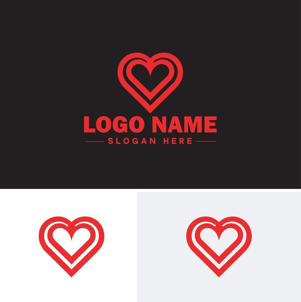 Herz Logo Valentinsgrüße Tag Vektor Kunst Symbol Grafik zum Gesundheit Symbol Herz Logo Vorlage