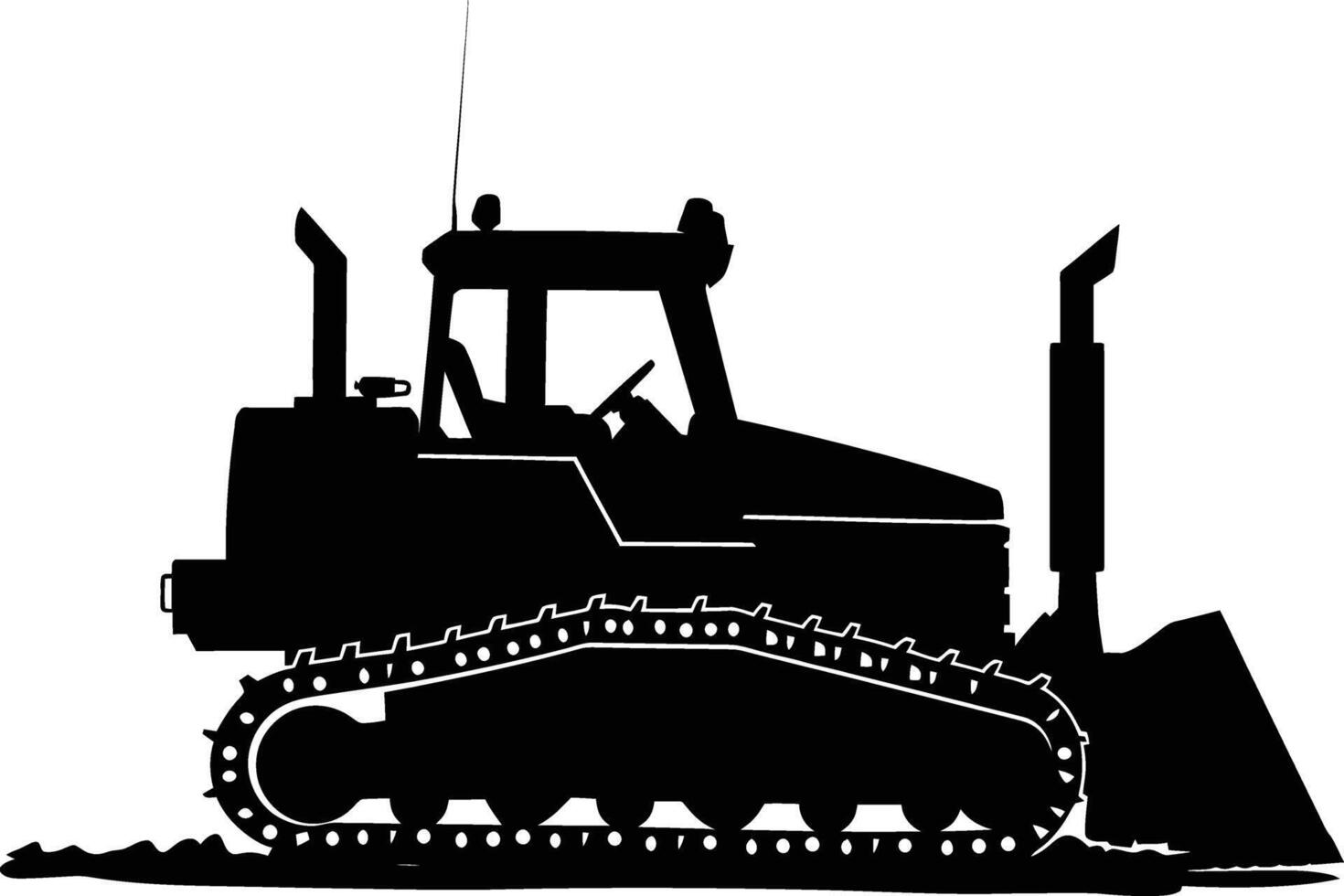 ai genererad silhuett bulldozer konstruktion tung maskin Utrustning svart Färg endast vektor