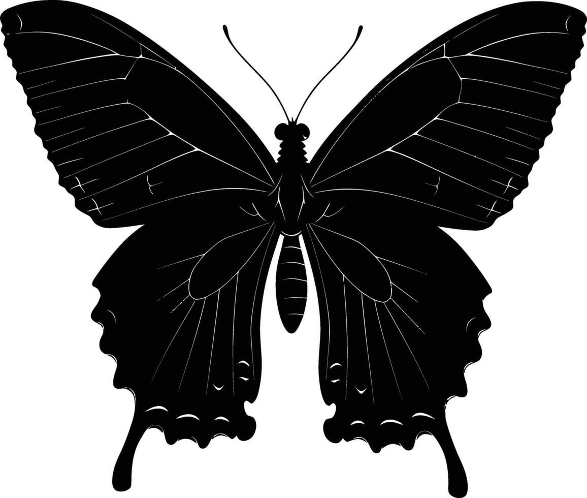 ai generiert Silhouette Schmetterling voll Körper schwarz Farbe nur vektor