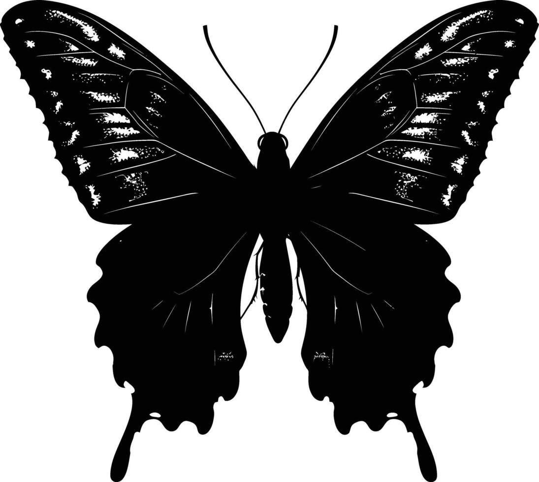 ai generiert Silhouette Schmetterling voll Körper schwarz Farbe nur vektor