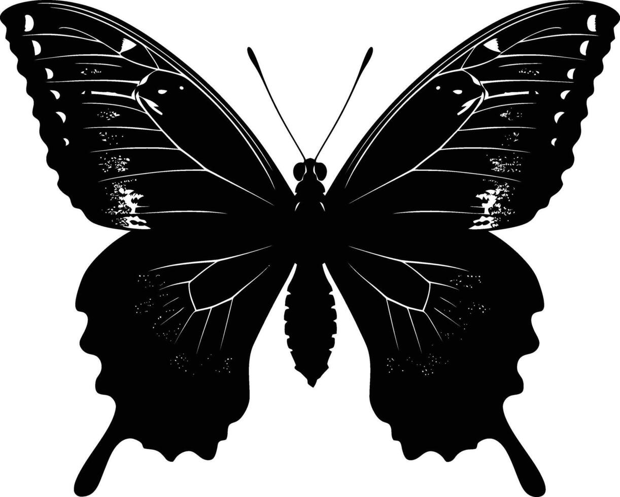 ai generiert Silhouette Schmetterling voll Körper schwarz Farbe nur vektor