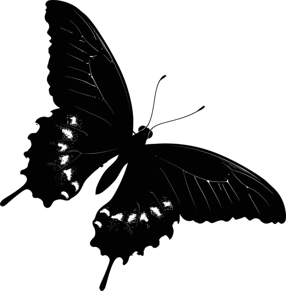 ai generiert Silhouette Schmetterling voll Körper schwarz Farbe nur vektor