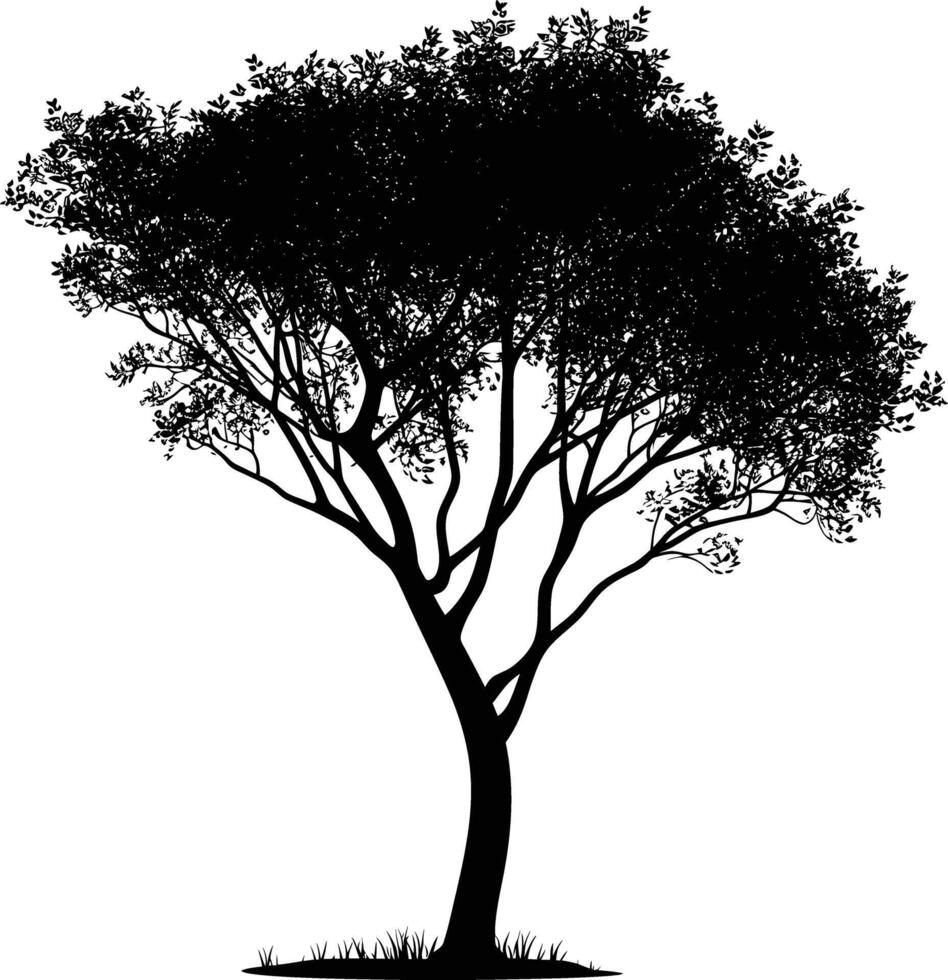 ai generiert Silhouette Baum Natur schwarz Farbe nur vektor
