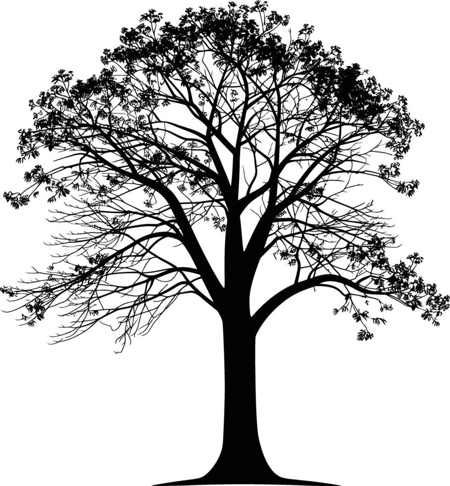 ai generiert Silhouette Baum Natur schwarz Farbe nur vektor