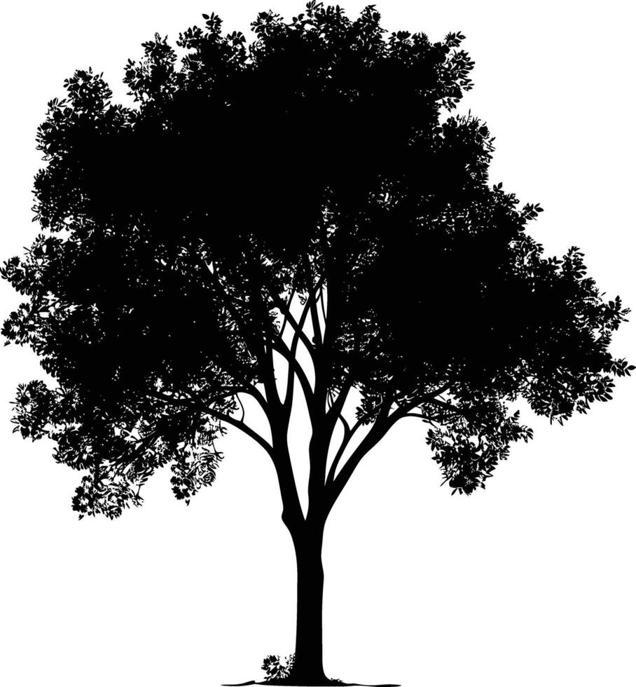 ai generiert Silhouette Baum Natur schwarz Farbe nur vektor