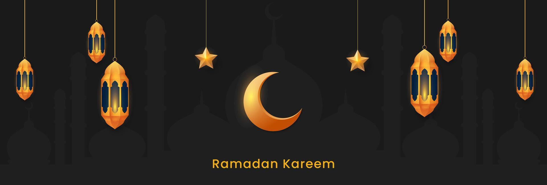 ramadan kareem islamic horisontell baner. illustration vektor