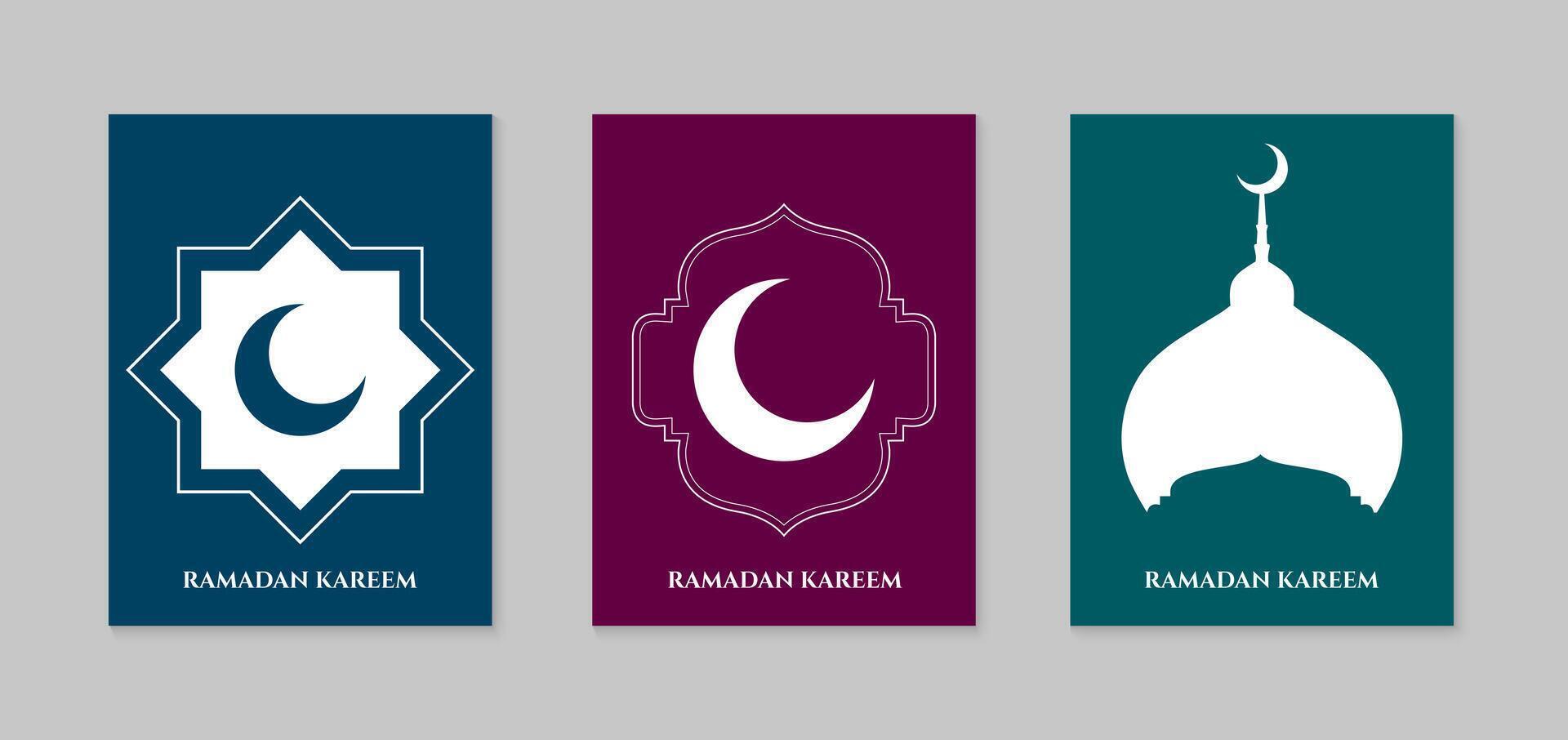 islamic ramadan kareem hälsning kort mall. ramadan firande bakgrund, platt affisch design. vektor illustration