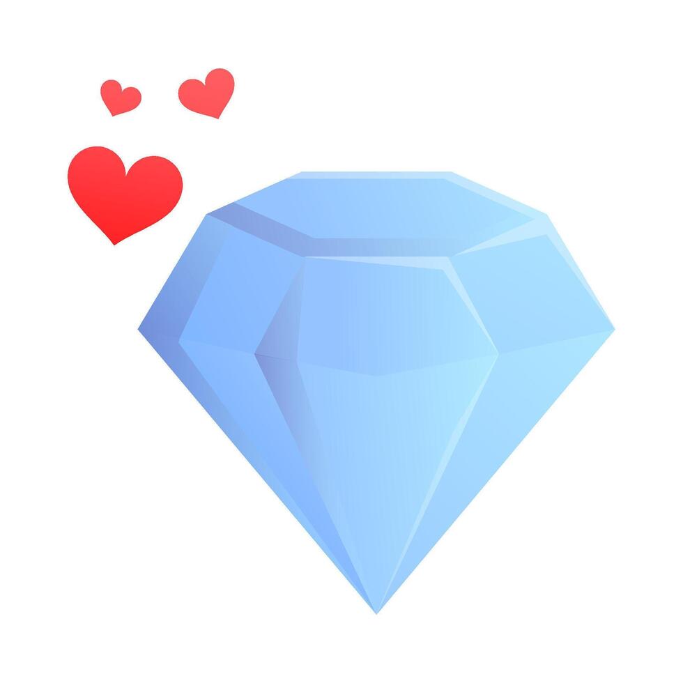 Diamant zum Valentinstag Symbol vektor