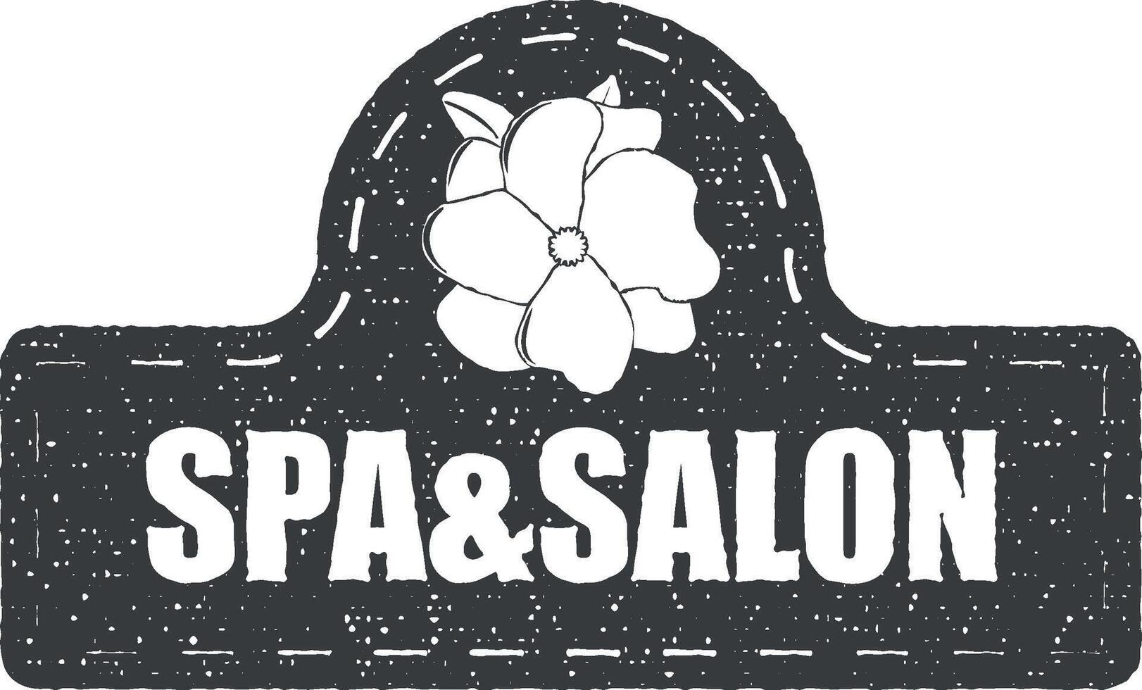 Spa Salon Logo Vektor Symbol Illustration mit Briefmarke bewirken