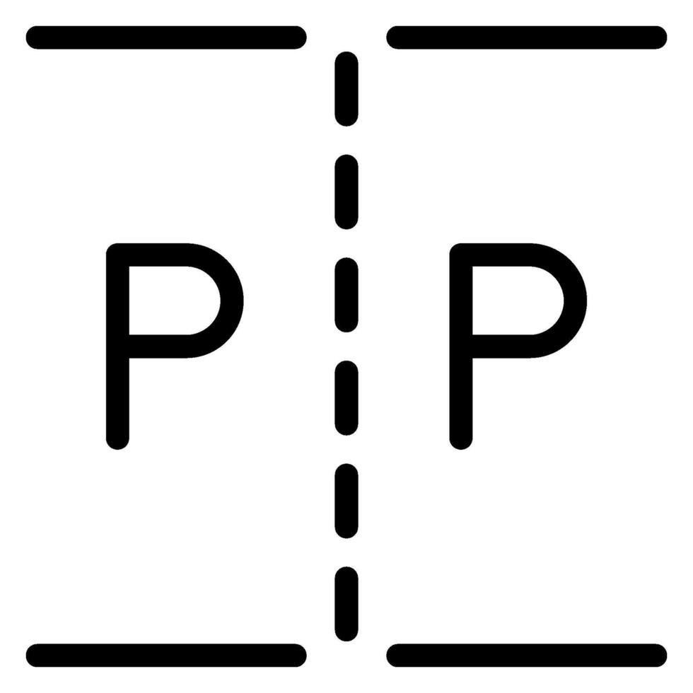 Symbol für die Parkplatzlinie vektor