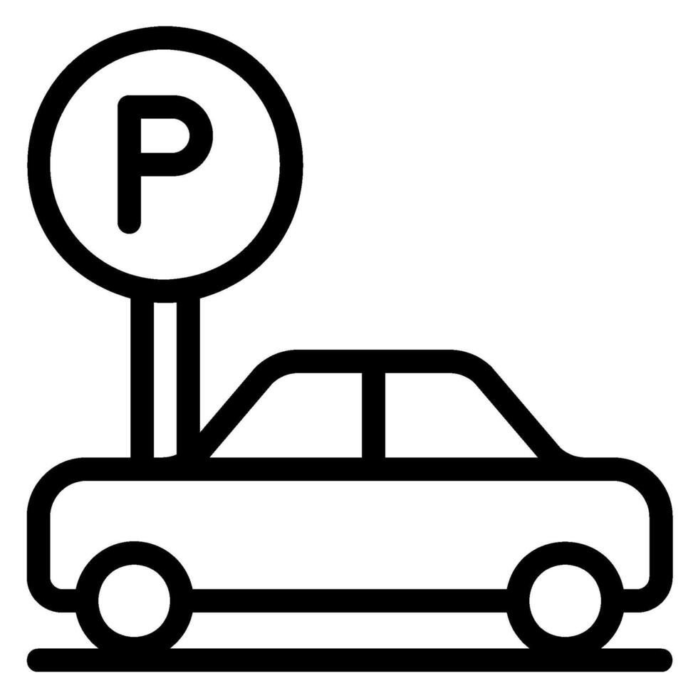 Symbol für die Parkplatzlinie vektor