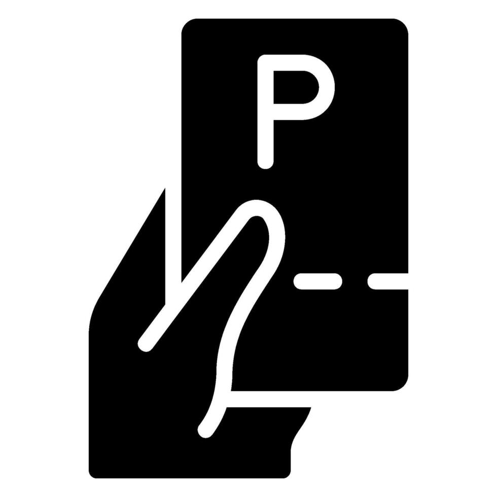 Parkplatz Fahrkarte Glyphe Symbol vektor