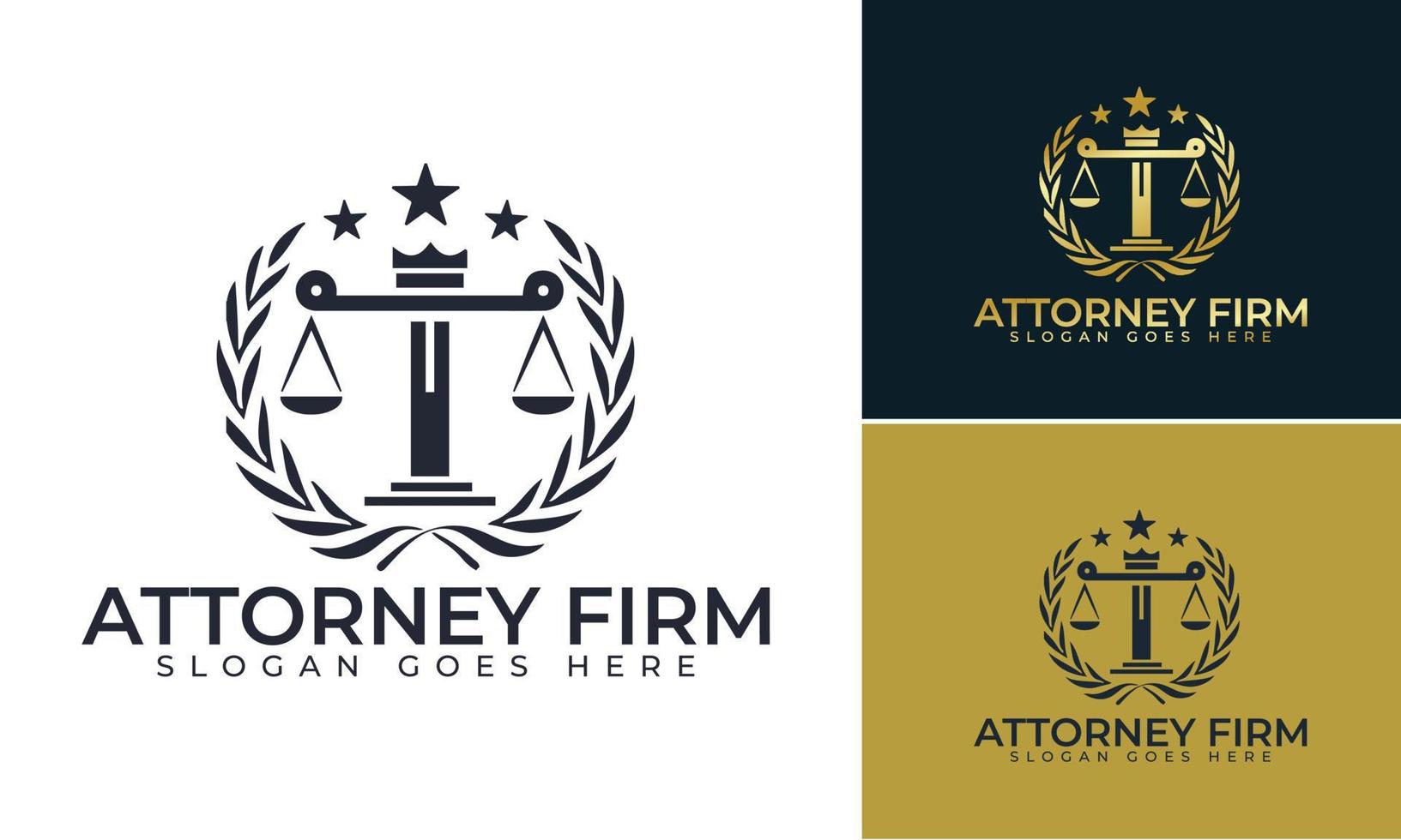 Anwaltskanzlei-Logo-Design, Anwaltslogo-Vektorvorlage vektor