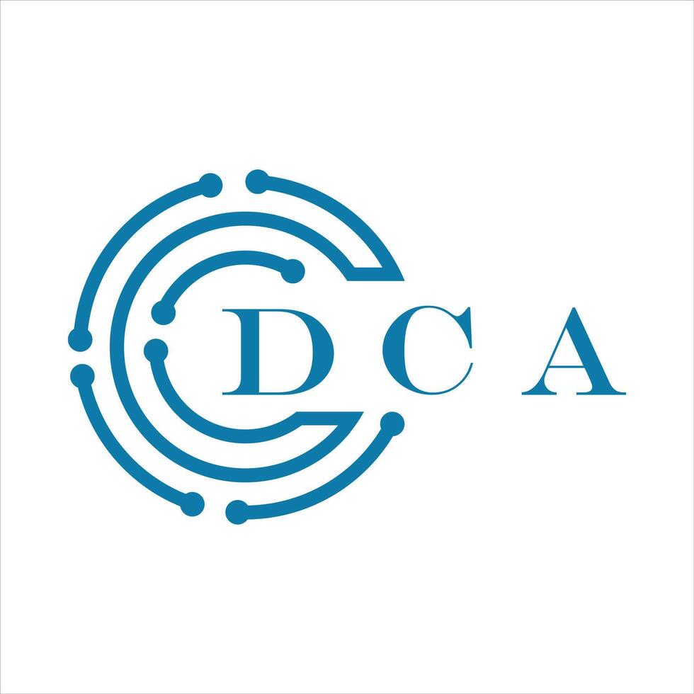 dca brev design. dca brev teknologi logotyp design på vit bakgrund. vektor