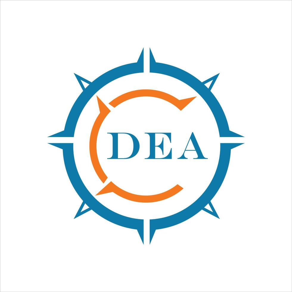 dea brev design. dea brev teknologi logotyp design på vit bakgrund. vektor