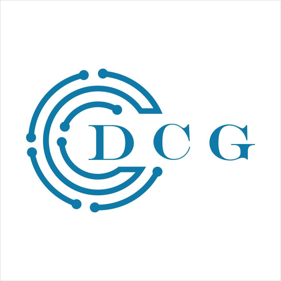 dcg brev design. dcg brev teknologi logotyp design på vit bakgrund. vektor