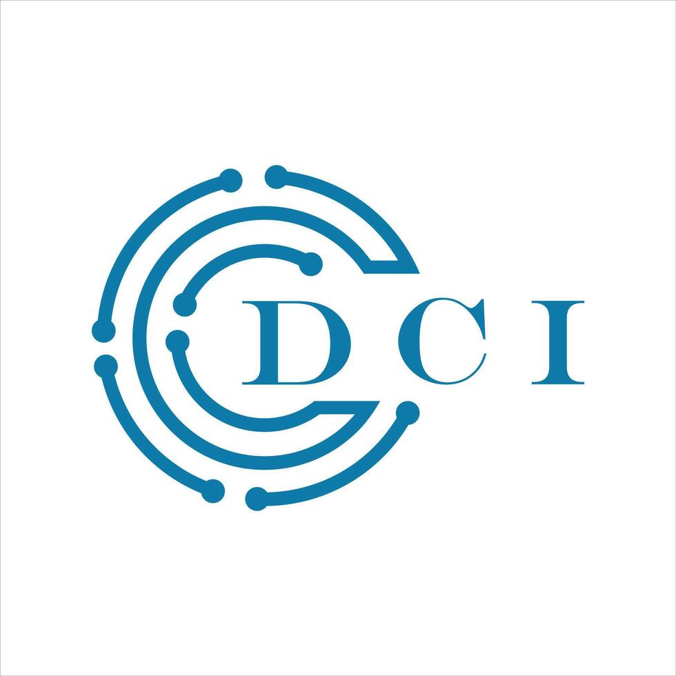 dci brev design. dci brev teknologi logotyp design på vit bakgrund. vektor