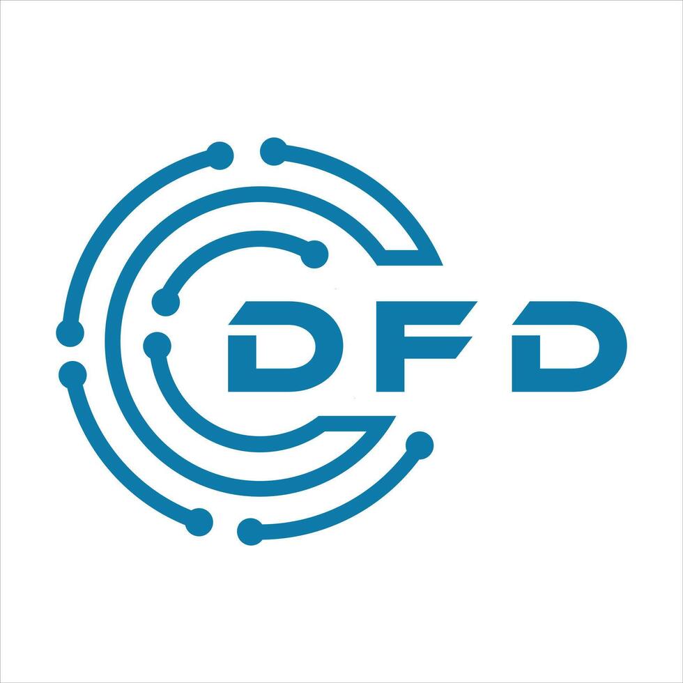 dfd Brief Design. dfd Brief Technologie Logo Design auf ein Weiß Hintergrund. vektor