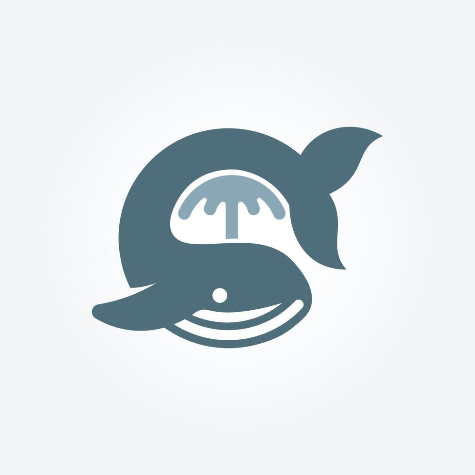 Wal Ozean Logo Vektor minimalistisch Illustration Design, Meer Wal Logo Design