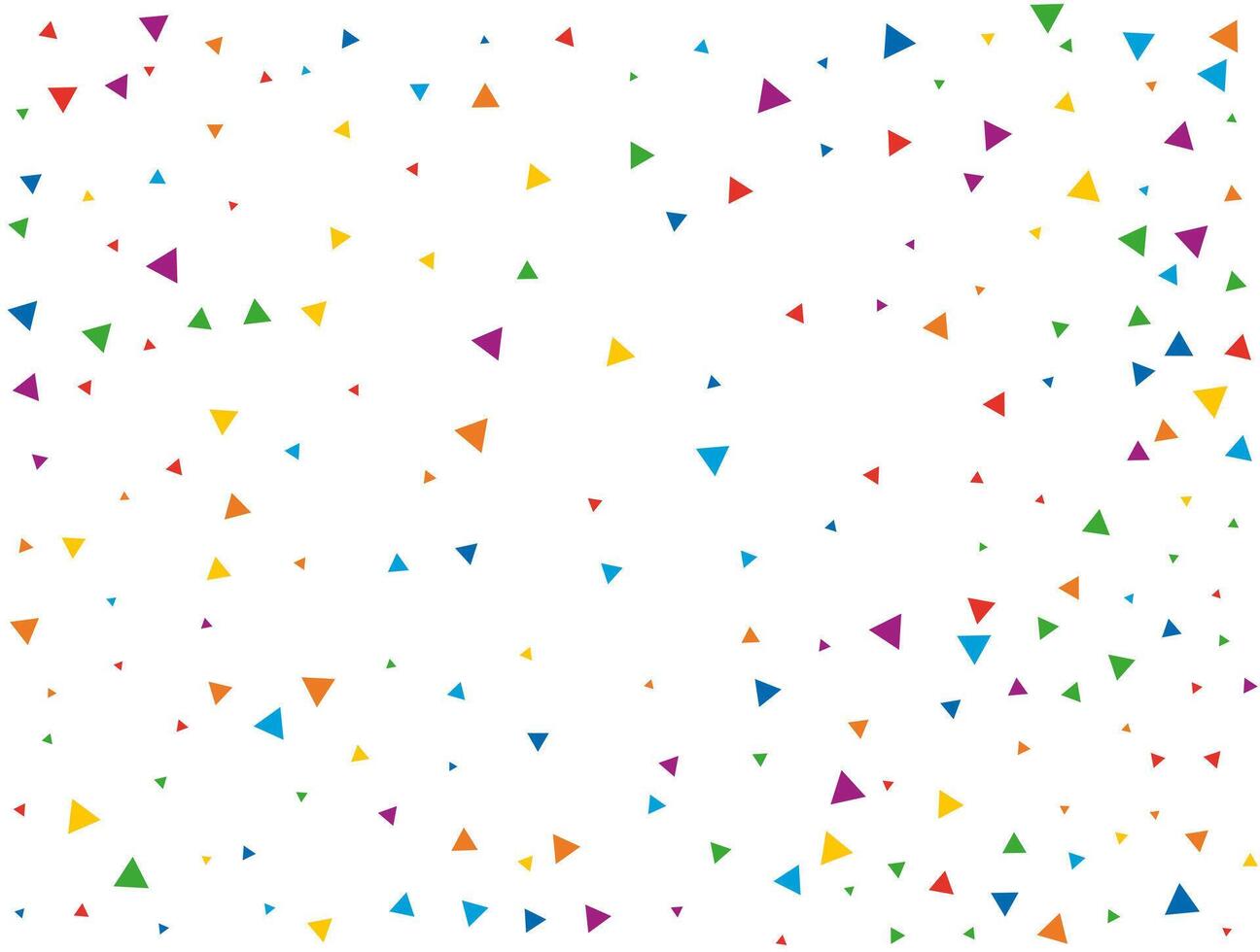 bröllop triangel- konfetti. ljus regnbåge glitter konfetti bakgrund. färgad festlig textur vektor