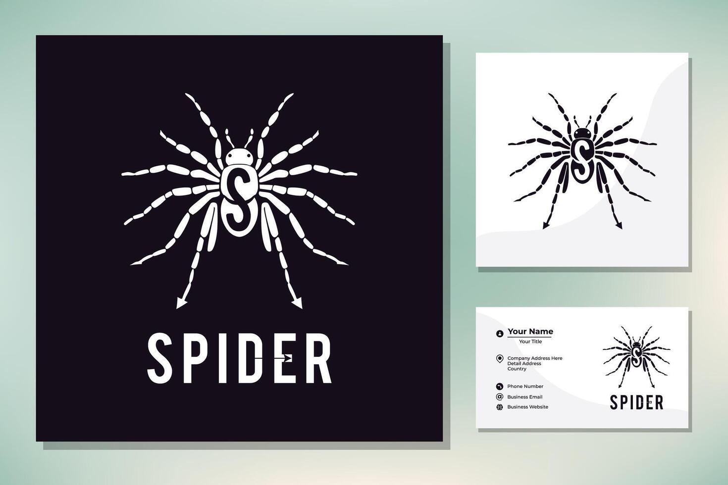 Initiale Brief s Spinne Mann Insekt Gliederfüßer Symbol Logo Design Silhouette vektor