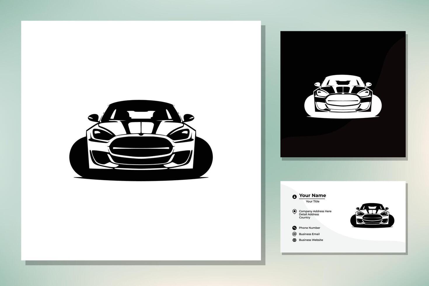 Illustration Vorderseite von Sport Auto schnell Auto Silhouette Logo Design Vektor