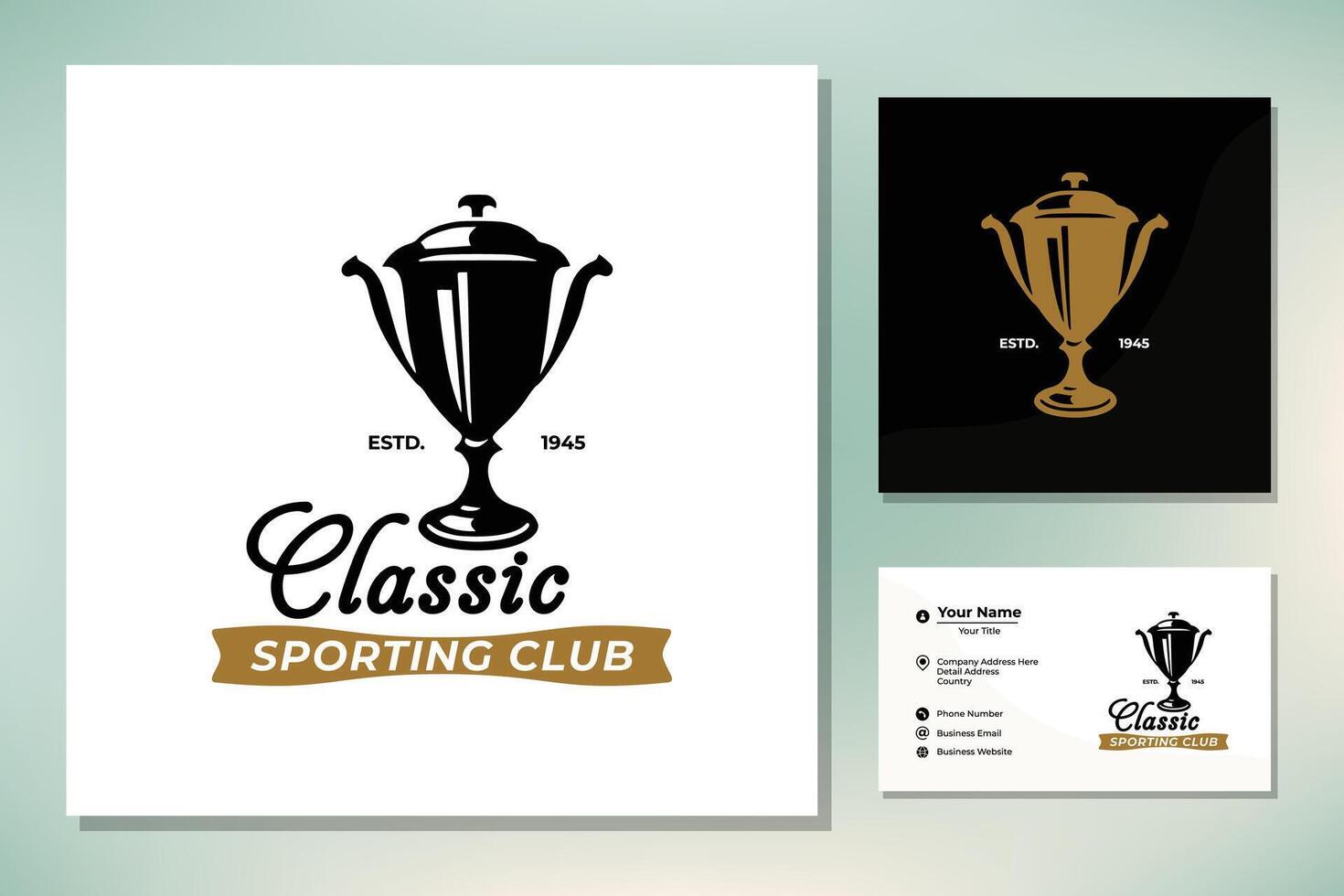 Champion Trophäe Tasse zum Jahrgang retro Sport Bar Verein Cafe Taverne Restaurant Logo Design Inspiration vektor