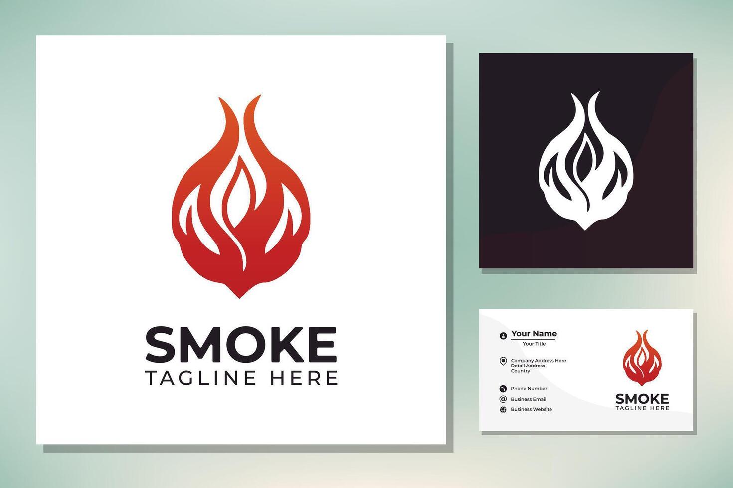 Rauch Feuer Flamme Fackel brennen heiß Hitze Logo Design vektor