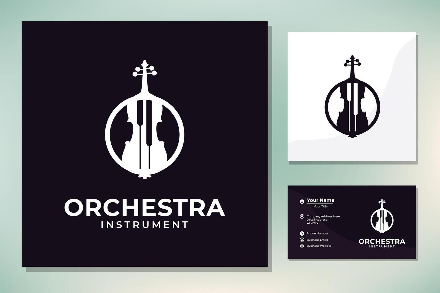 Violine Viola Geige Cello Klavier doppelt Bass Musik- Instrument Logo Design vektor