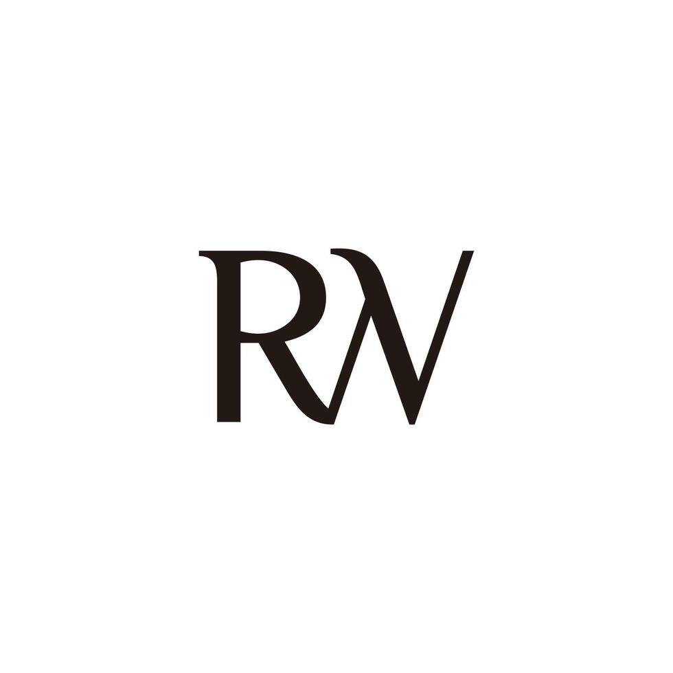 Brief rw verknüpft Kurven elegant Logo Vektor