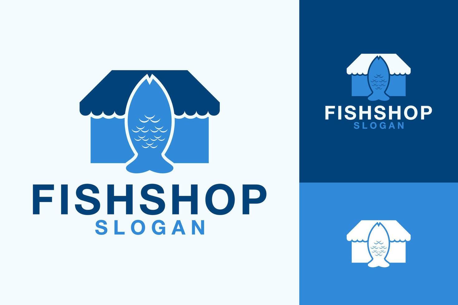 hav fisk affär marknadsföra logotyp design vektor