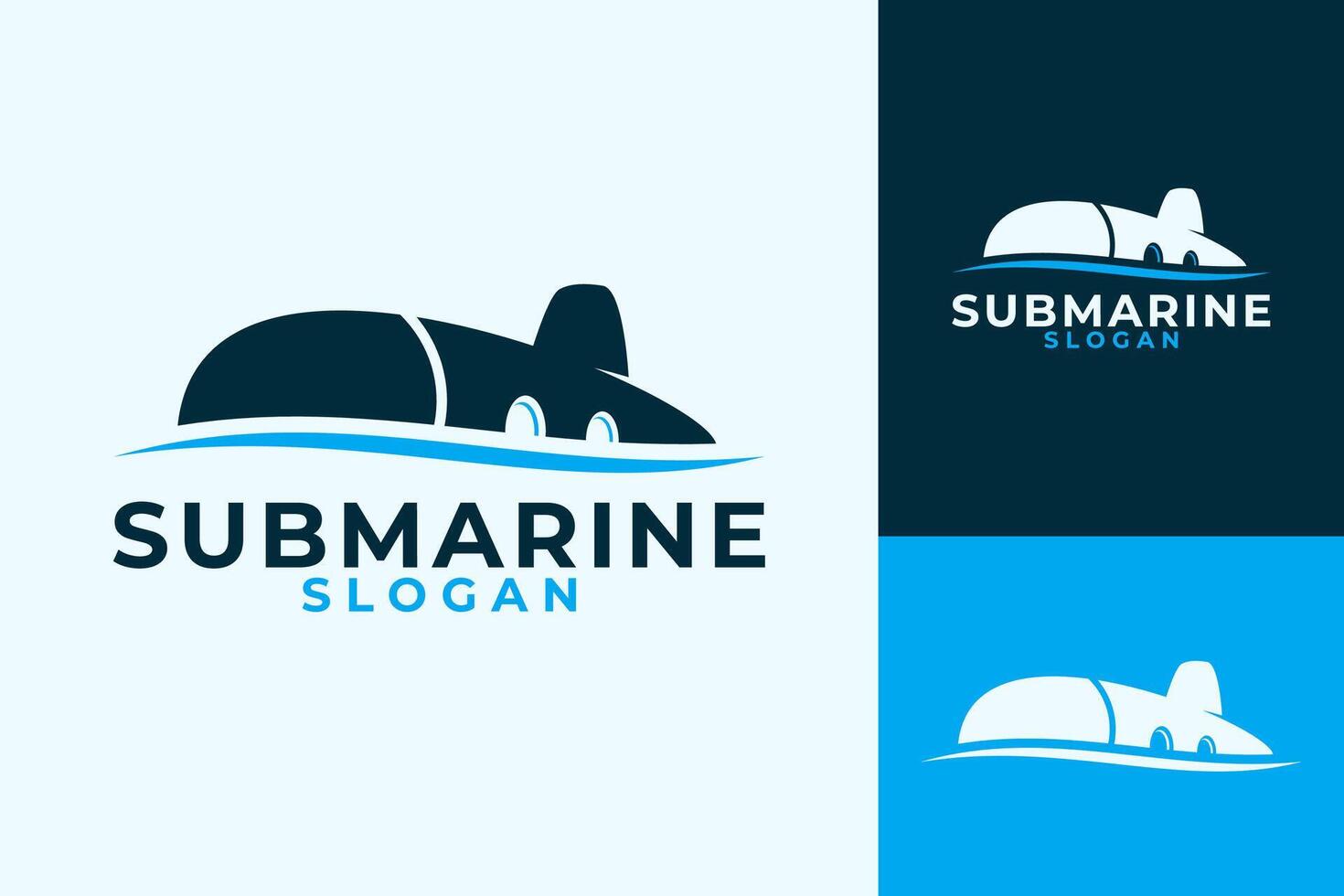 U-Boot Ozean Marine unter Wasser Logo Design vektor