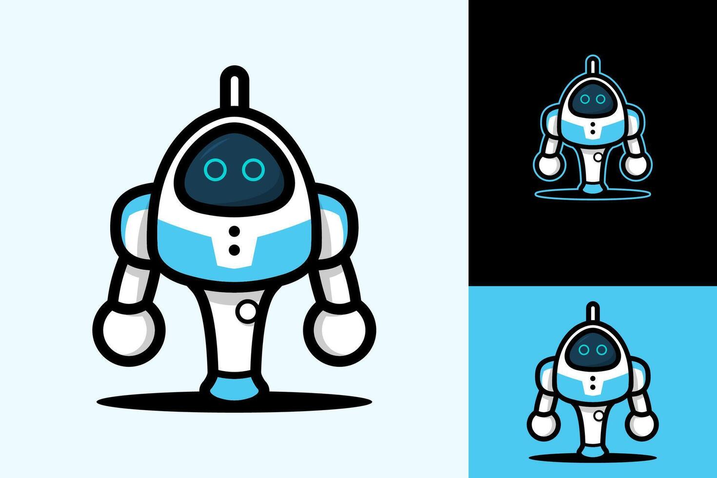 trogen robot maskot modern illustration logotyp design vektor