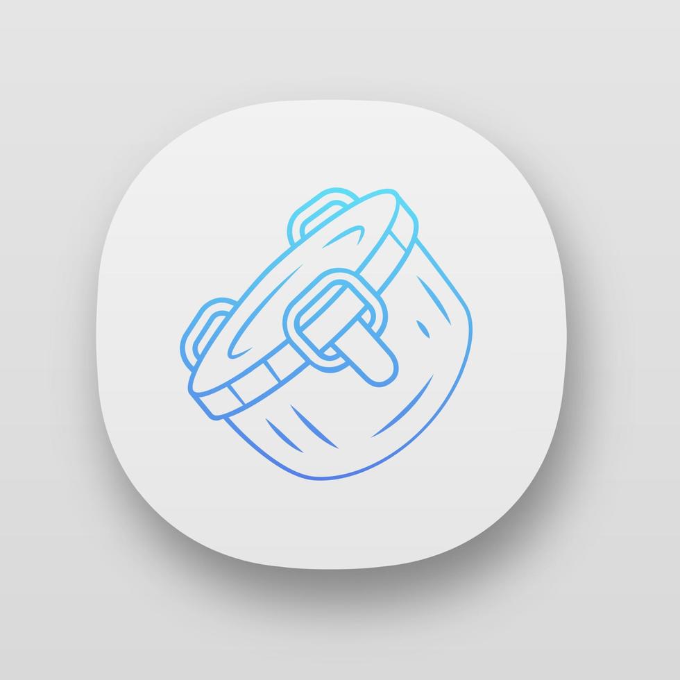 App-Symbol für Edelstahlbehälter. wiederverwendbare Metallschüssel mit Deckel zur Aufbewahrung von Lebensmitteln. Lunchbox, metallische Produktbox. Web- oder mobile Anwendungen. isolierte Vektorgrafiken vektor