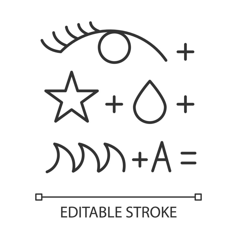 Rebus-lineares Symbol. Rätsel, Denksportaufgabe. abstrakte Begründung. Intelligenz, Wissenstest. Rätsel. dünne Linie Abbildung. Kontursymbol. Vektor isolierte Umrisszeichnung. bearbeitbarer Strich