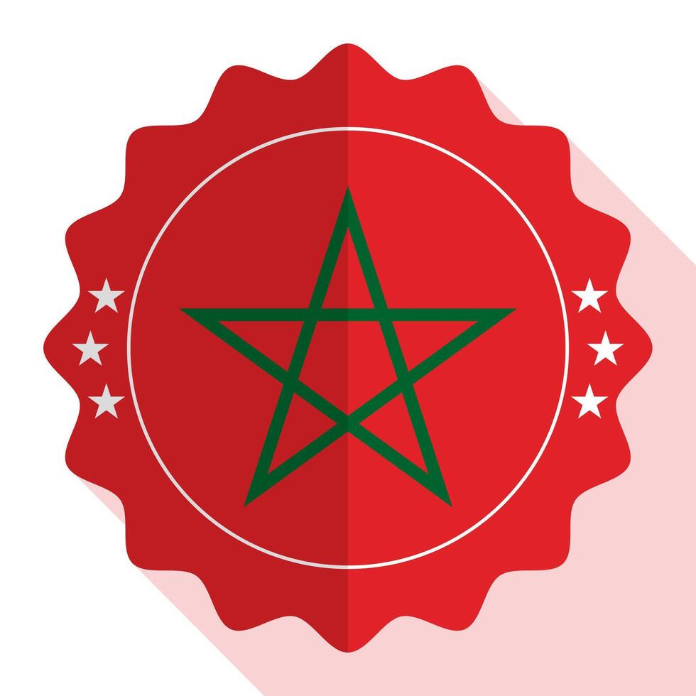 Marokko Qualität Emblem, Etikett, Zeichen, Taste. Vektor Illustration.